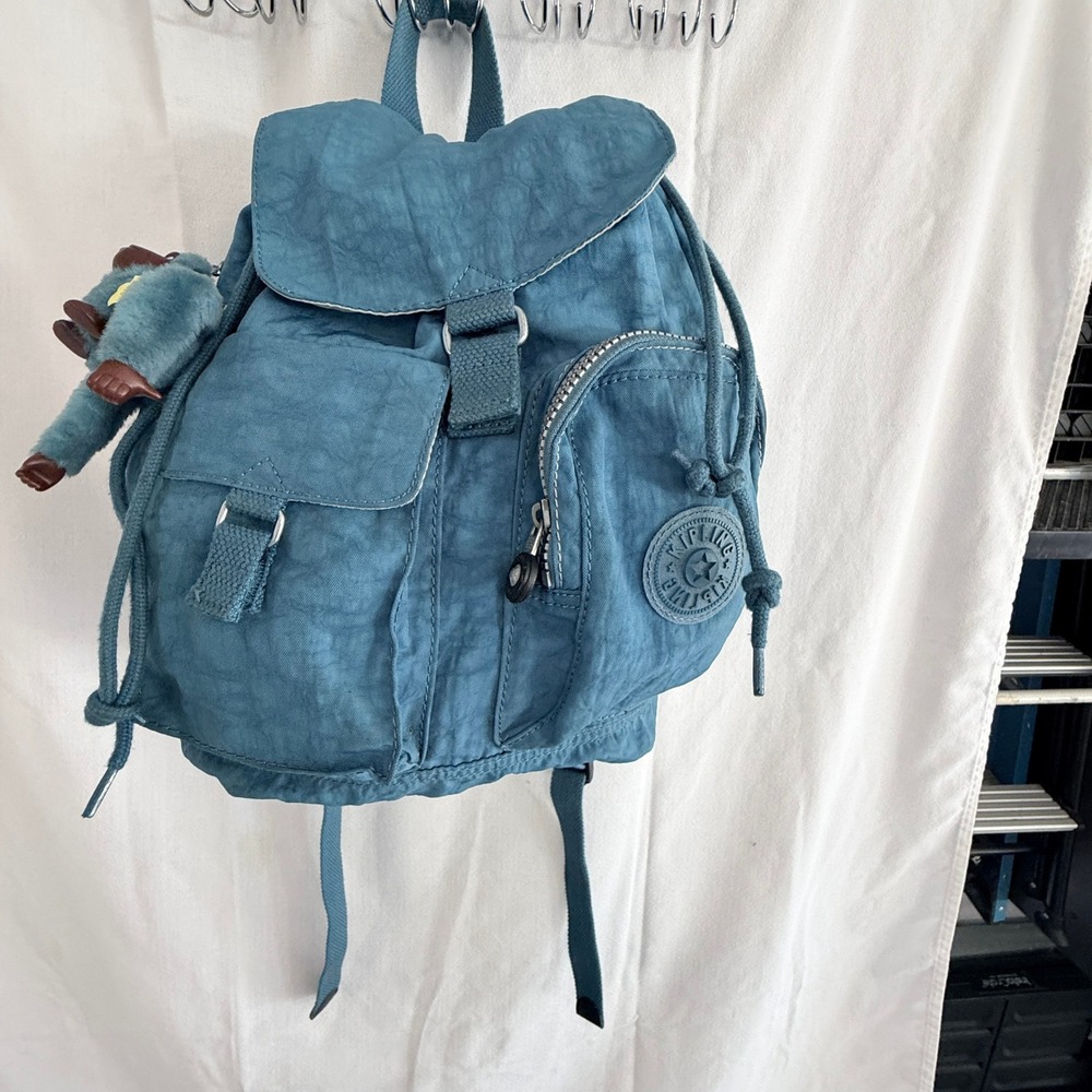 Kipling Blue Back Pack with Gorilla charm